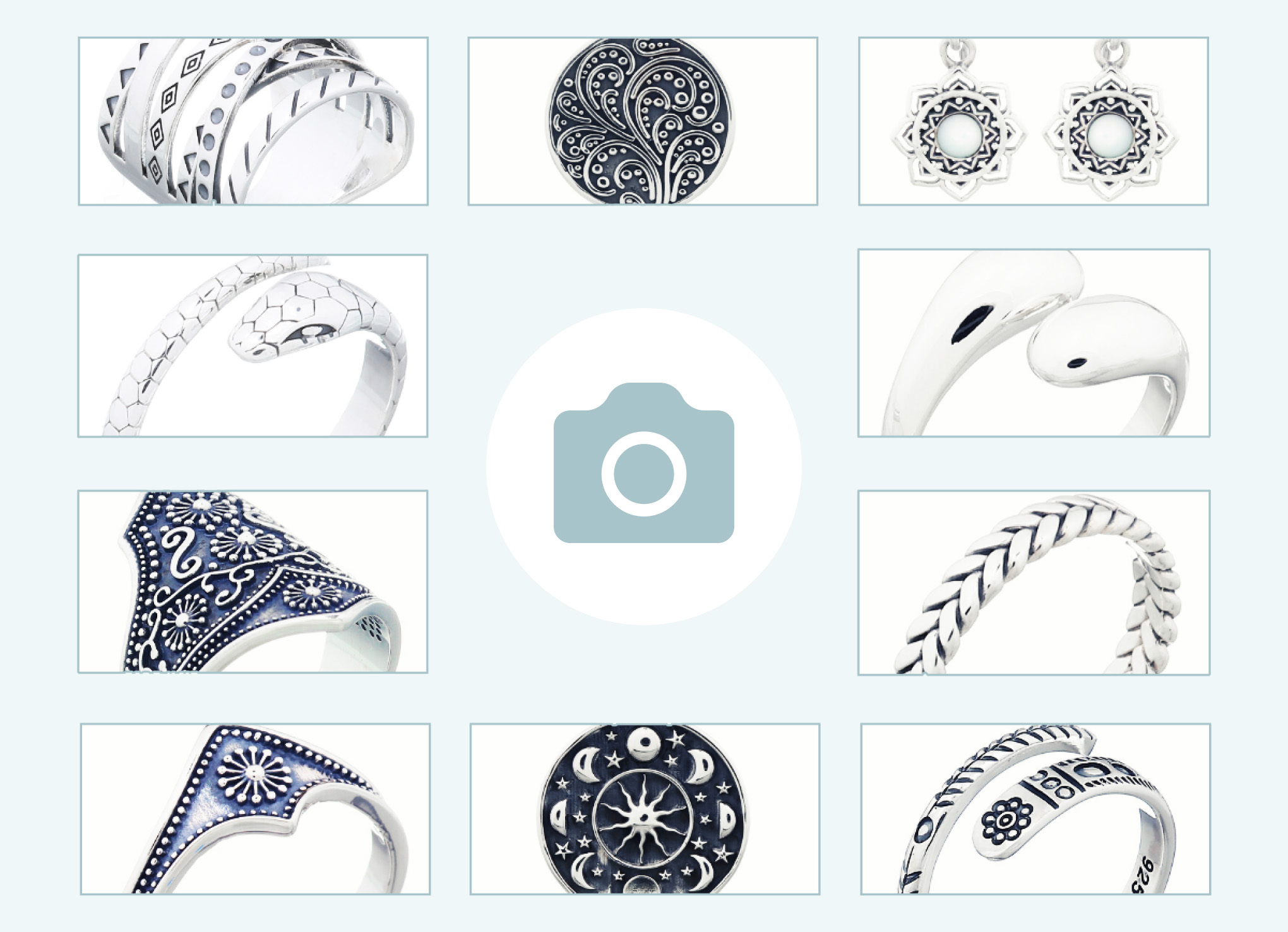 showcasing the several categories of silver jewelry photos
