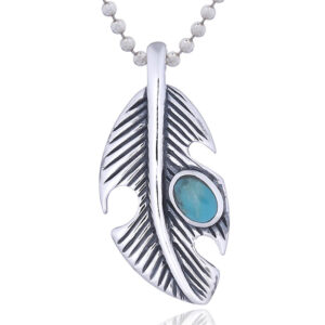 A native american 925 feather pendant