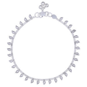 A embellished with paisley shapes 925 silver anklet chain