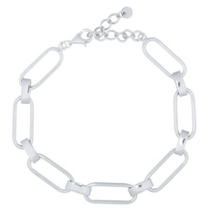 A sterling silver capsule wire work chain bracelet