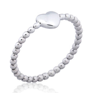 A 925 silver ball ring little plump heart