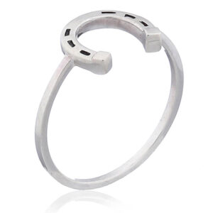 A lucky horseshoe 925 sterling silver ring