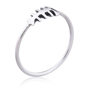 A fish bones 925 sterling silver ring