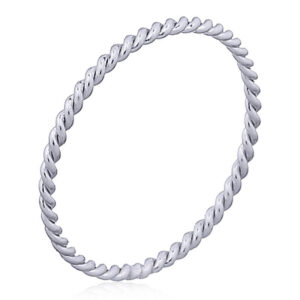 A lightweight twisted 925 silver stack ring