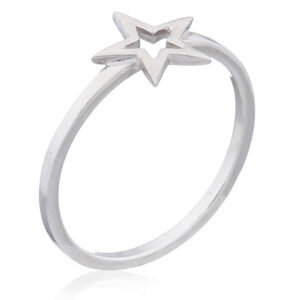 A open star 925 sterling silver ring