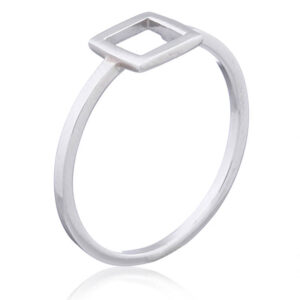 A open square 925 sterling silver ring