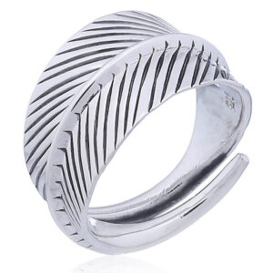 A 925 silver coiled leaf ring
