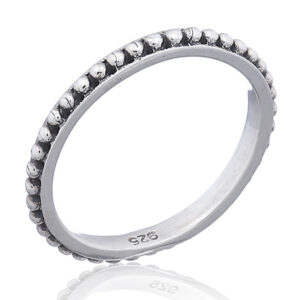 A 925 sterling silver beaded ring