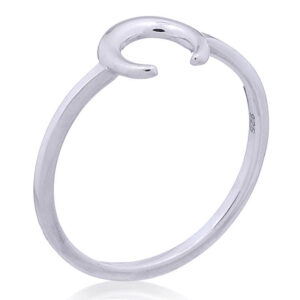 A crescent moon sterling silver 925 stack ring