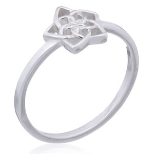 A floral star silver 925 ring