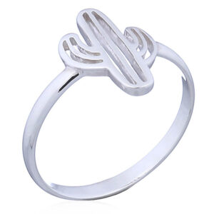 A sterling silver cactus ring