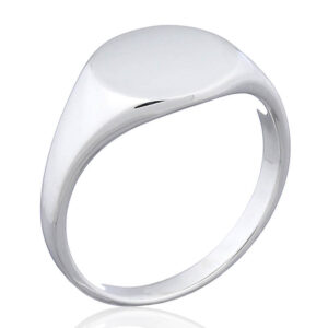 A plain round sterling silver ring