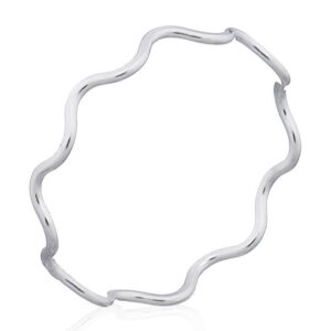 A wavy wire plain sterling silver stack ring