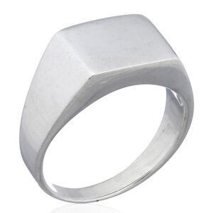 A highly polished men silver rectangle ring
