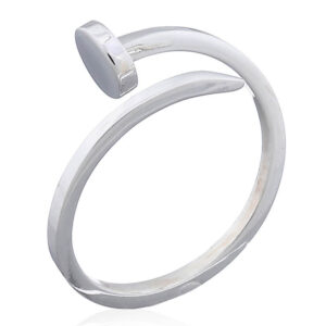 A 925 silver nail ring with square pin adjust