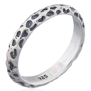 A pattern of rock 925 silver 3 mm thickness ring