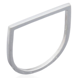 A square u shaped 925 silver stack ring