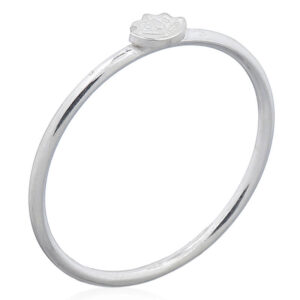 A little lotus charm on 925 sterling silver wire ring