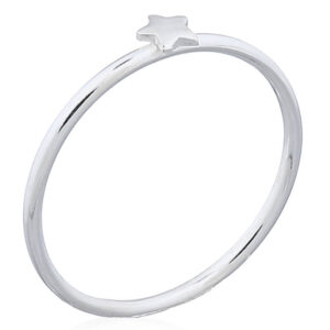A tiny twinkle star in sterling plain silver stack ring