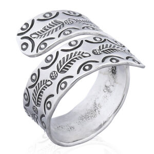 A leaves line 925 silver adjust ethnic ring