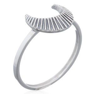 A moon in dark 925 sterling silver ring
