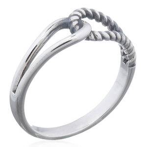 A twined string plain silver 925 ring