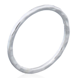 A hammered 925 sterling silver stack ring