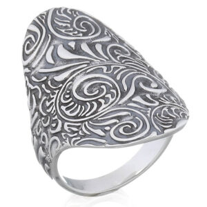 A tribal oxidized silver 925 antiqued ring