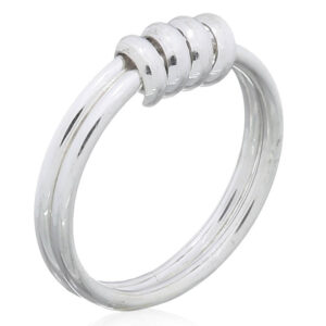 A two round wire ring set 925 sterling silver