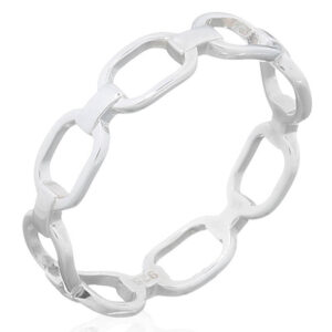 A rectangle chain linked 925 sterling silver ring