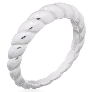 A twisting lines on dome plain silver ring