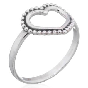 A heart beaded 925 silver ring