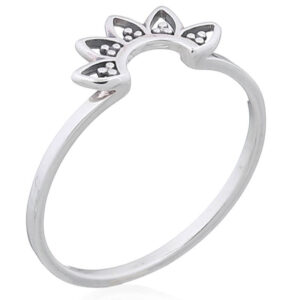 A lotus flower boho 925 silver ring