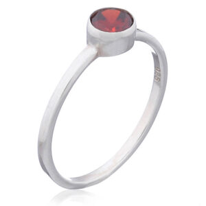 A 925 silver red cubic zirconia ring