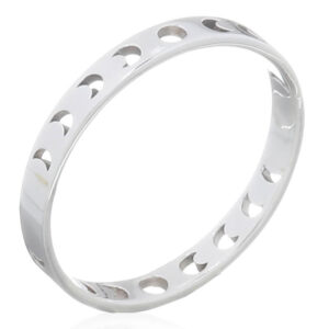 phases of moon silver band ring