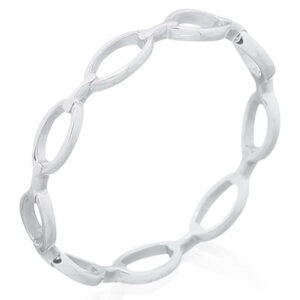 A oval chain linked 925 sterling silver ring