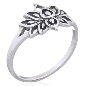 A gorgeous lotus 925 sterling silver plain ring