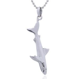 A 925 sterling silver pendant white shark smooth surfaces