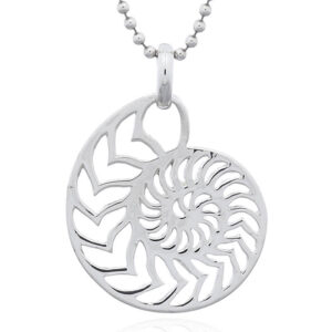 A sterling silver openwork pendant decorative ammonite