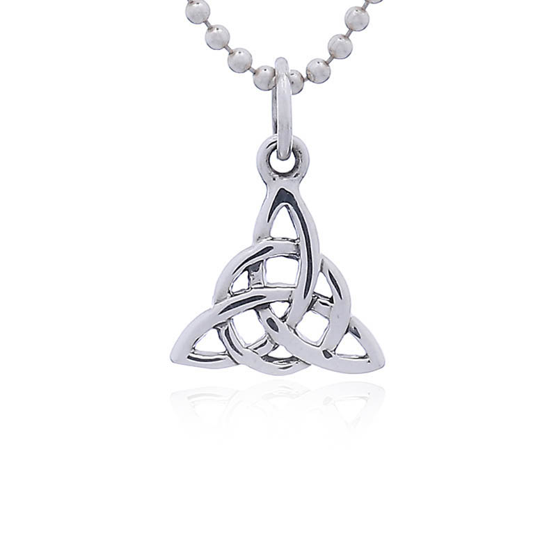 A small celtic sterling silver pendant celtic knot triangle