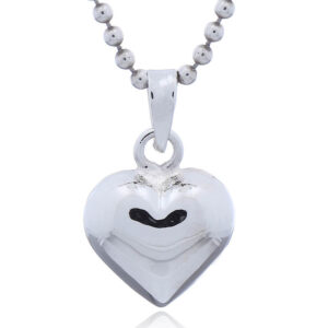 A shiny puffed heart charm small 925 sterling silver pendant