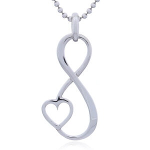 A sterling silver treble clef heart pendant