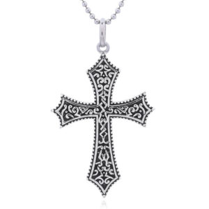 A vintage 925 ornate cross pendant