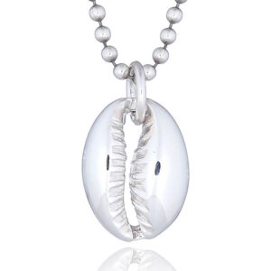 A cowrie seashell silver pendant
