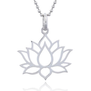 A sterling silver lotus flower pendant