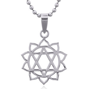 A heart chakra sterling silver pendant