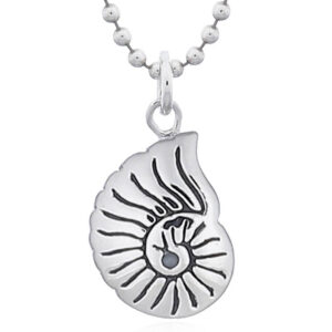 A spiral shark eye shell 925 silver pendant