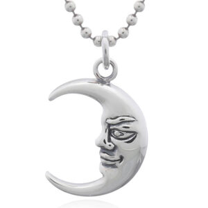 A mr. moon polished silver 925 pendant
