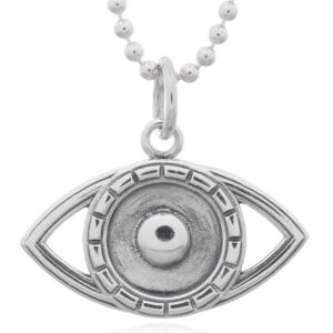 A vintage evil eye 925 sterling silver pendant