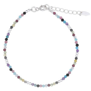 A precious mix stones with 925 silver spacer bracelet